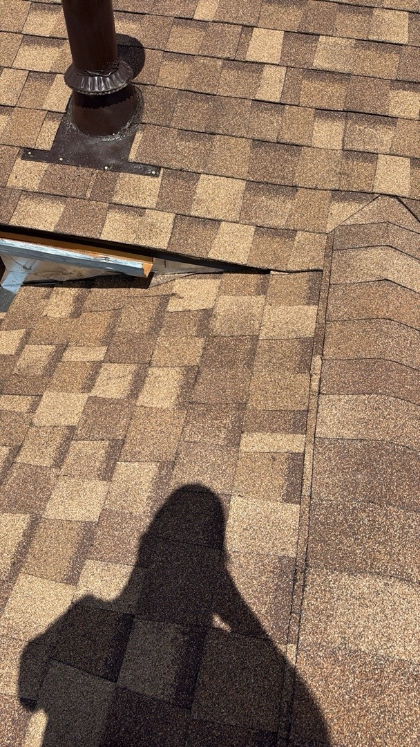 New pipe boot flashing and shingle detail during a roof replacement in Security-Widefield, Colorado